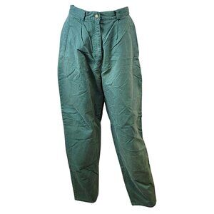 Izod Vintage 80s Green Pants Women 10 High Rise Relaxed Straight Jeans Preppy M